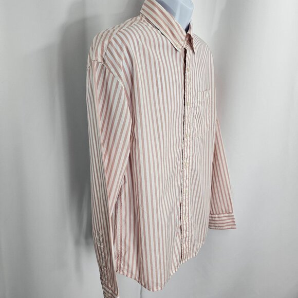 American Eagle Relaxed Fit Men's Pink Striped Button Down Shirt Size M - Picture 6 of 13